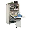 Craft / Sewing Machine Cabinet Storage Armoire Organizer Drop Leaf Table - Shipping Center Paper / Cloth and more!