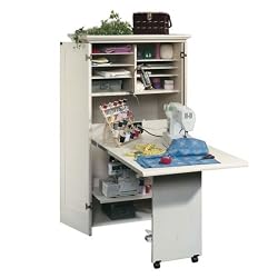 Craft / Sewing Machine Cabinet Storage Armoire Organizer Drop Leaf Table - Shipping Center Paper / Cloth and more!
