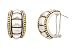 JanKuo Jewelry Two Tone Gold and Silver Antique Style French Clip Earrings with Symmetrical Shape Ship in Gift Box