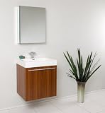 Fresca Alto Teak Modern Bathroom Vanity w/Faucet & Medicine Cabinet