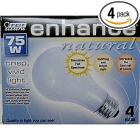 Feit Electric 75A D 4 75-Watt A19 Full Spectrum Bulb, 4 Pack by Feit Electric
