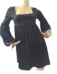 Long Sleeves Puff Sleeves Velvet  Dress