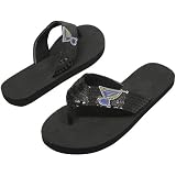 NHL St. Louis Blues Women's Sequin Strap Flip Flops - Black (7/8)