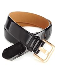 Coated Leather Patent Square Buckle Belt