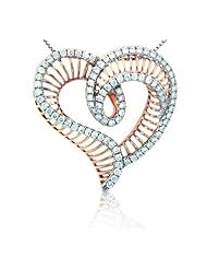 18k Rose Gold Diamond Heart Pendant