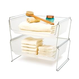 Seville Classics MSC15892 Polypropylene Stackable Bins 2-Pack
