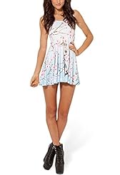Polyester/Spandex General Print Scoop Neck Skater Dress/Club Dress/Party Dress 
