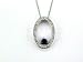 14K Sapphire & Diamond Oval Pendant