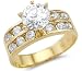 Solid 14k Yellow Gold Solitaire CZ Cubic Zirconia Engagement Ring Band 1.5ct Round Cut