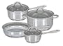 Gibson Verrone 7 Piece Stainless Steel Cookware Set