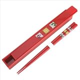 Japanese Lacquer Chopsticks Chop stick Travel w/ case Red