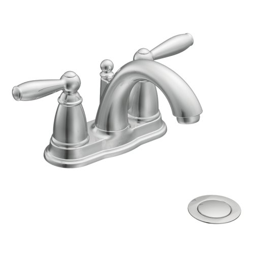 Moen 6610 Brantford Two Handle Low Arc Bathroom Faucet With Drain