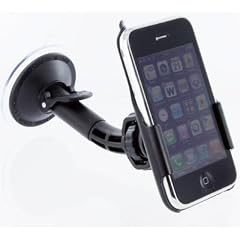 Richter KFZ Halterung vibrationsfrei 360° drehbar für Apple iPhone 3GS 16GB, 32Gb Halter mit HR Global Hals 360° drehbar / vibrationsfrei / Autohalterung / Autohalter mit Kugelgelenk neig- und schwenkbar + pdashop24 Schlüsselband