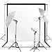 LimoStudio 1000 Watt Lighting Kit White Black Muslin Backdrop and Background Support Stand Kit, AGG792