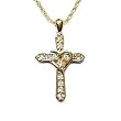 Grace Delicate Cross Pendant Necklace Layered in 18 kt Gold