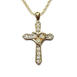 Grace Delicate Cross Pendant Necklace Layered in 18 kt Gold