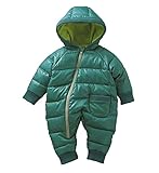 Gaorui Baby warm jumpsuit infant winter kids coat Siamese newborn romper climbing suit_Blue Green-90