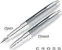 Cross Compact Satin Chrome Fountain Pen Medium Steel Nib