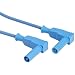 Cal Test Electronics CT2190 4mm Right-Angle Sheathed Banana Plug to Plug Test Lead, 18 AWG, 12 Amp, Silicone Jacket (Pack of 10)
