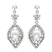 Goddess Chandelier White Pearl and Clear Crystal Earring - Bridal Wedding Jewelry