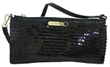 Michael Kors All Over Sequins Flat Wristlet Evening Bag Black