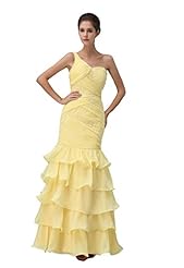 One Shoulder Backless Chiffon/Silk Evening Dress 