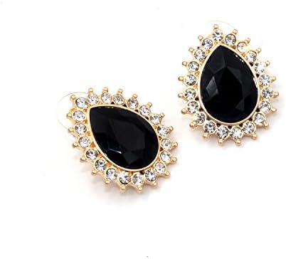 Baoyi Jewelry New Vintage Blue Peacock Water Drop Earrings Stud Earrings Statement Earrings Hip Hop Pendants for Women Prom Wedding Party Gift- Great Condition (black water drop)