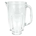 Round glass blender jar, fits Oster blenders, 4.5" opening.