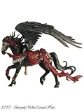 Nene Thomas Burgundy Dahlia Carousel Horse Fantasy Couture Figurine Ornament