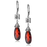 ELLE Jewelry Garnet Cubic Zirconia Sterling Silver 