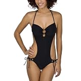 Xhilaration® Juniors One Piece Monokini Swimsuit - Black