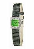 Corum Sugar Cube Ladies' Mini Watch Stainless Steel Green Dial Diamond Bezel on Green Leather Strap 137-422-47-0027-EB34