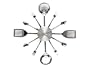 Silverware Steel Utensils Wall Clock