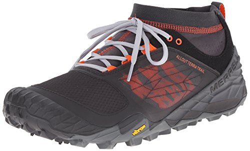 Merrell Men's All Out Terra Trail Trail Running Shoe, Black/Orange, 8.5 M US