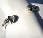 David Yurman Style Cable Cuff Bracelet 7mm Tahitian White Pearl Gifts Ideas 7127BRPLTT