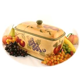 Buy Tuscan Collection Deluxe Hand-Painted Toast Bread Box Jar by ecWorld
