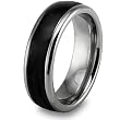 Domed Black Plated Polished Tungsten Carbide Ring (7.0mm) - Sizes 8 - 13