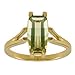 10k Yellow Gold Bridge-Cut Green Amethyst Ring, title=