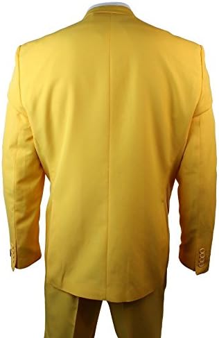 M Apparel Mens Yellow Suit Blazer Trouser Tie & Hankie Party Wedding Prom Tailored Fit yellow 40
