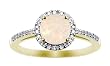 10k Yellow Gold, October Birthstone, Opal and Diamond Ring