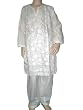 Embroidered Off White Cotton Girls Salwar Kameez with Duptta