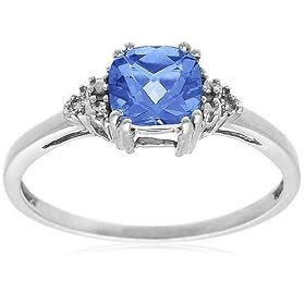 Blue-Topaz and Diamond Ring 41I7hHM7lLL. AA280 10k Choice of White or Yellow Gold, December Birthstone, Blue Topaz and Diamond Ring