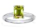 1.50 cttw Genuine Peridot Emerald Cut Engagement Ring - 14kt White Gold