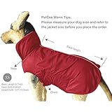 PetCee Waterproof 100% Polyester- Fleece Lined Jacket Reflective Dog Jacket Loft Dog Coat Climate Changer Fleece Jacket Easy On and Off (Red XS)