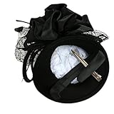 Cocktail Black Mini Top Hat W/Net Trim Headband