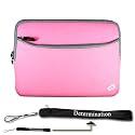 New Pink Amazon Kindle DX Carrying Sleeve With Extra Pocket + Determination Hand Strap