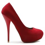 Ollio Women's Faux Suede Platforms Stilettos Classic High Heels Pump Multi-Color Shoes