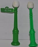 Vintage Little People Sesame Street Sign & Light Pole (Peg Style) - Replacement Figure - Classic Fisher Price Collectible Figures - Loose Out Of Package & Print (OOP) - Zoo Circus Ark Pet Castle