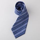 Blue Stripes Woven Poly Neckie Gift Box Set neck ties Wise Tie Set W1084