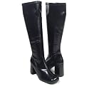 GOGO Chunky Heel Dancer Costume Dress Boots Black